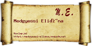Medgyessi Eliána névjegykártya